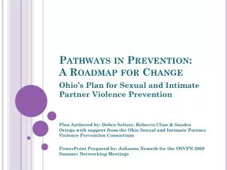 Pathways in Prevention: A Roadmap for Change