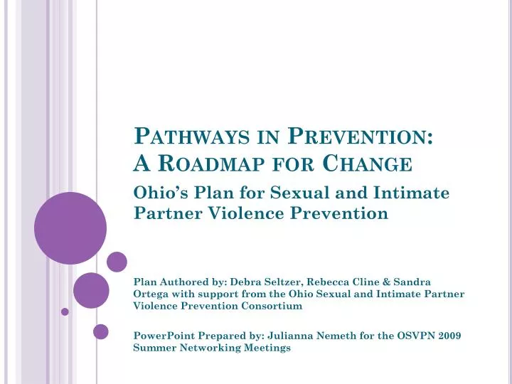 pathways in prevention a roadmap for change