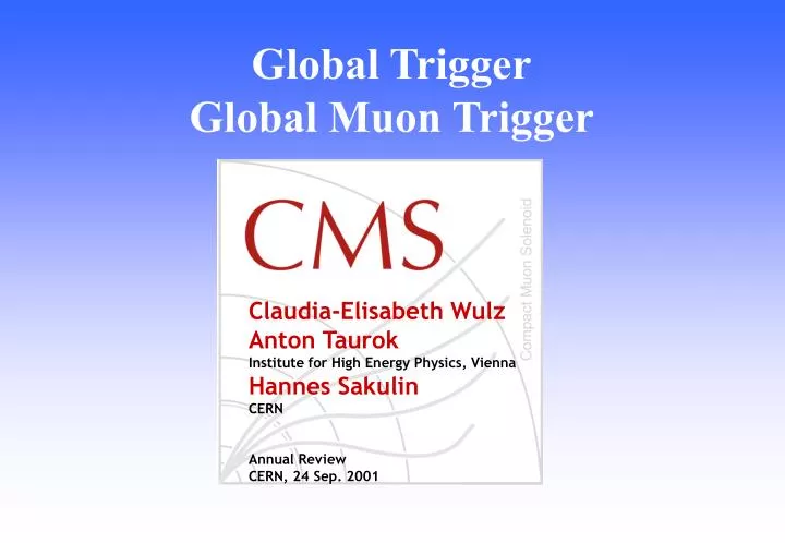 global trigger global muon trigger