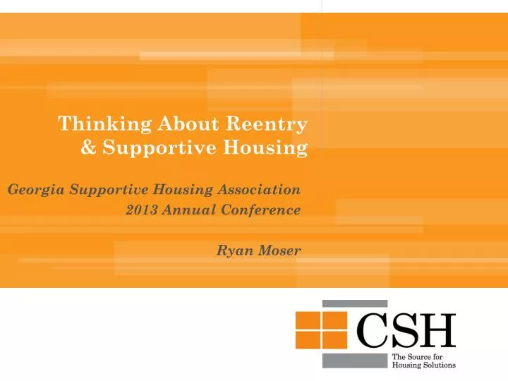 thinking about reentry supportive housing