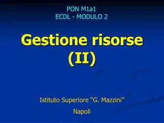gestione risorse ii