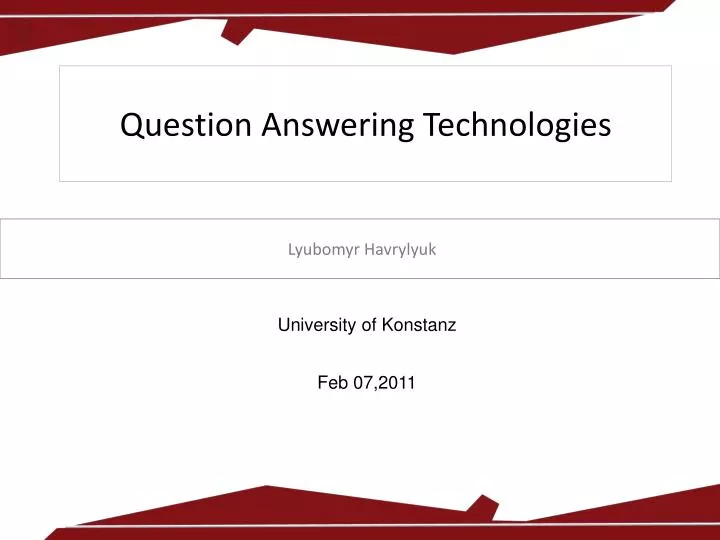 question answering technologies