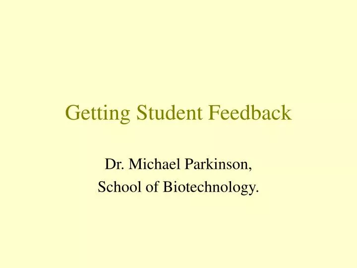 getting student feedback