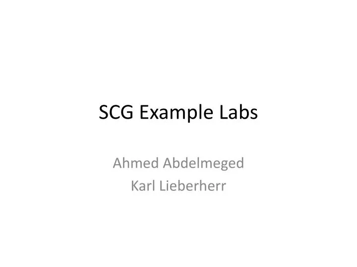 scg example labs