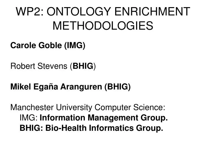wp2 ontology enrichment methodologies