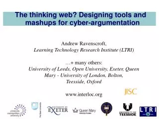 The thinking web? Designing tools and mashups for cyber-argumentation