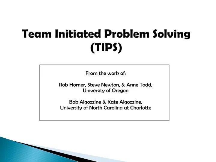 team initiated problem solving tips