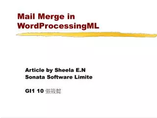 Mail Merge in WordProcessingML
