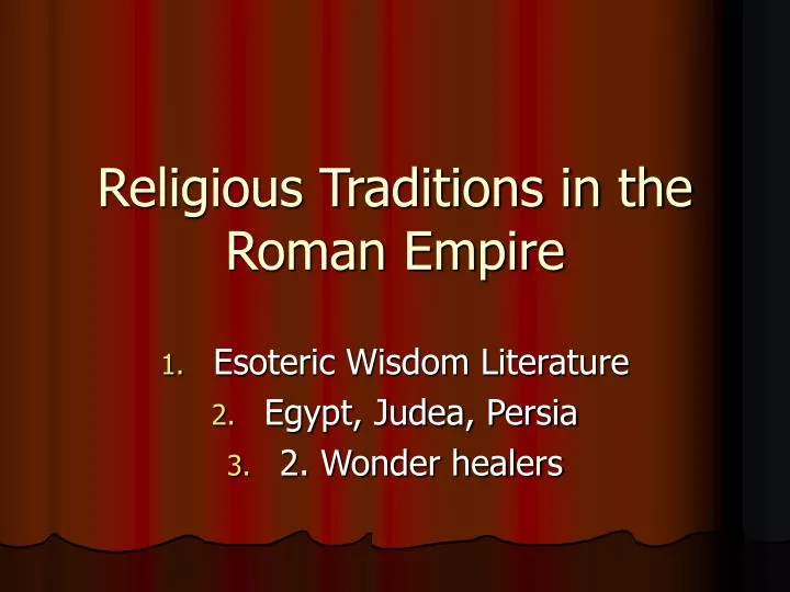 religious traditions in the roman empire