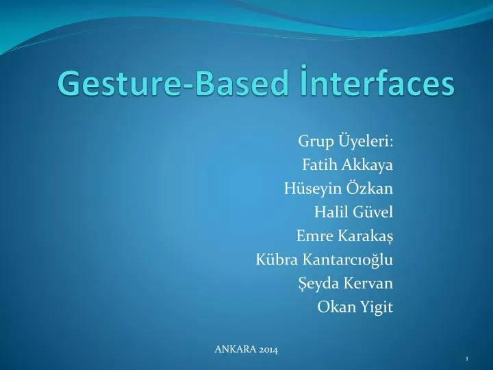gesture based nterfaces