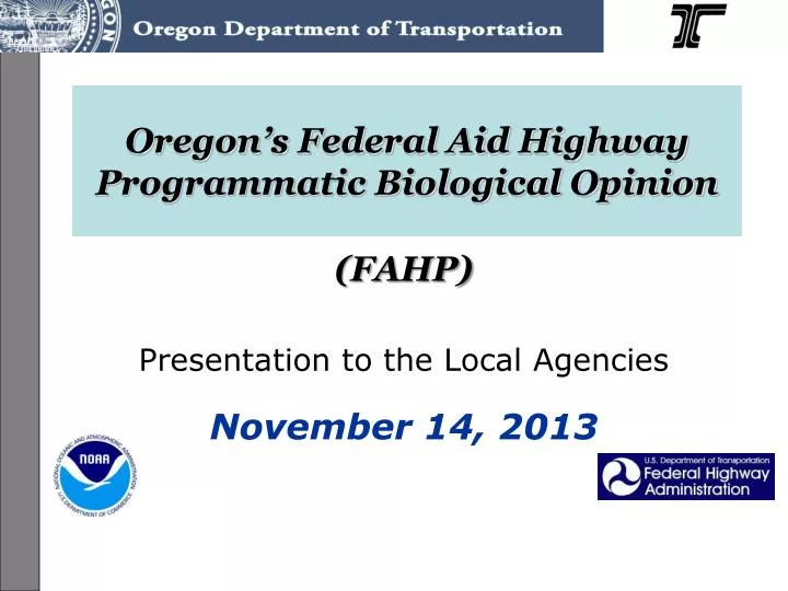 oregon s federal aid highway programmatic biological opinion