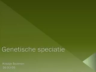 genetische speciatie