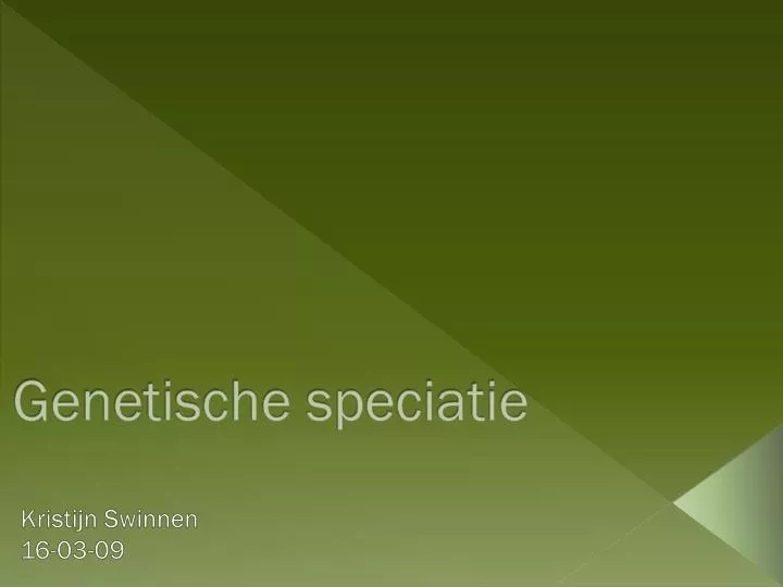 genetische speciatie