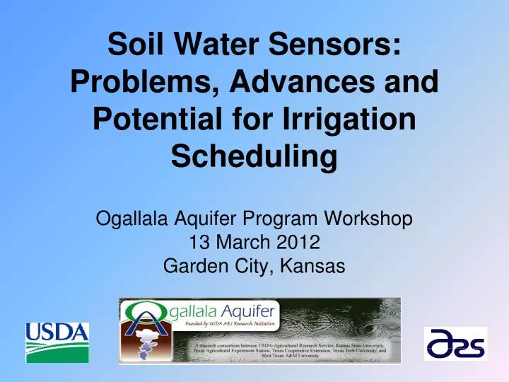 soil water sensors problems advances and potential for irrigation scheduling