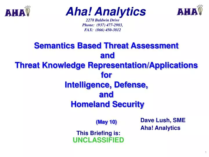 dave lush sme aha analytics