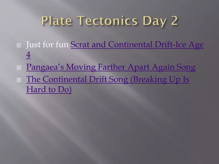 plate tectonics day 2