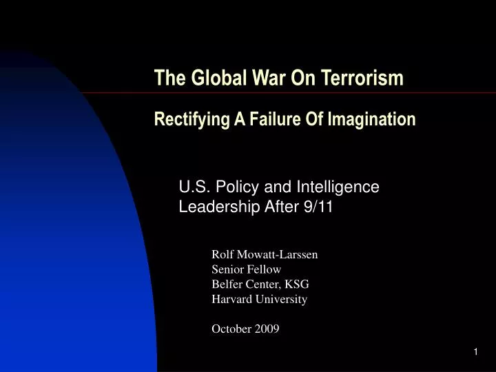the global war on terrorism rectifying a failure of imagination
