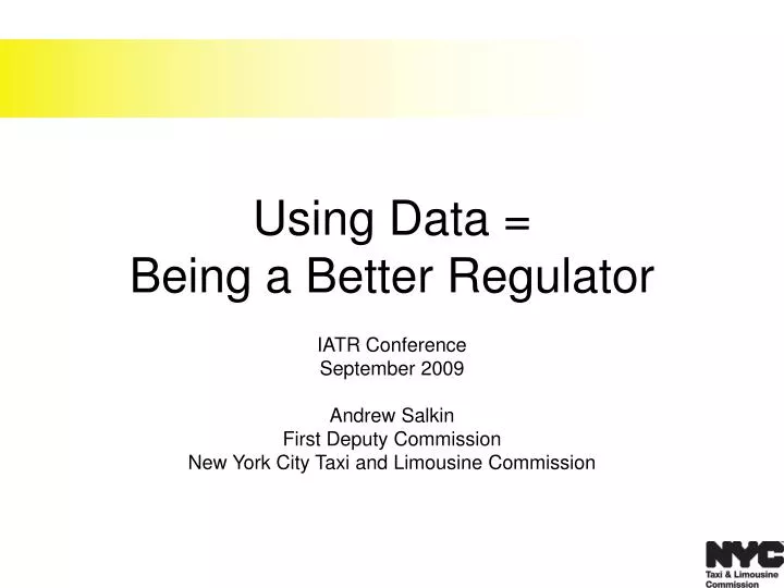 using data being a better regulator