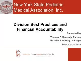 Division Best Practices and Financial Accountability