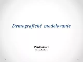 demografick modelovanie