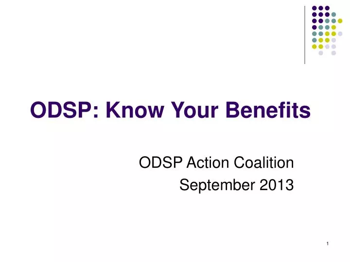 odsp know your benefits