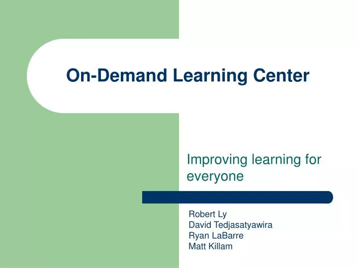 on demand learning center