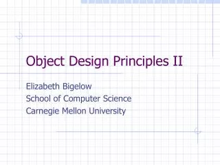 Object Design Principles II