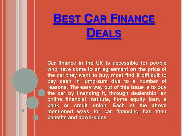 best car finance deals