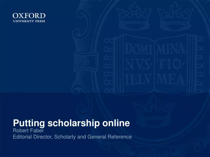putting scholarship online
