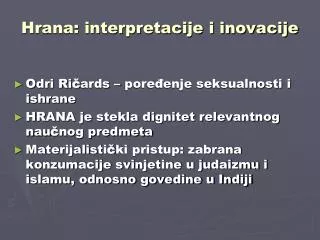 hrana interpretacije i inovacije