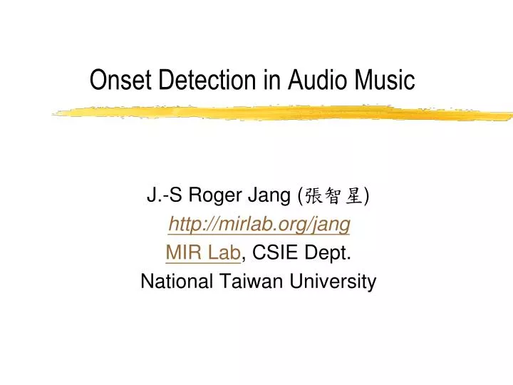 onset detection in audio music