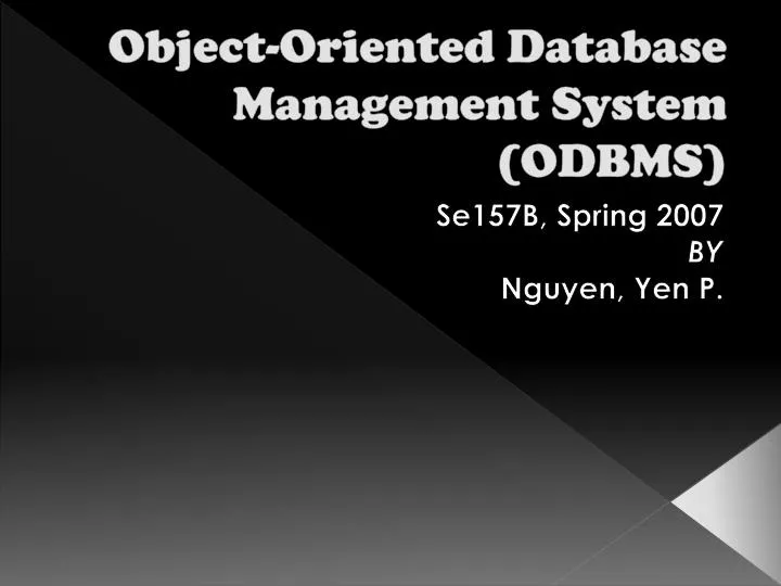 object oriented database management system odbms