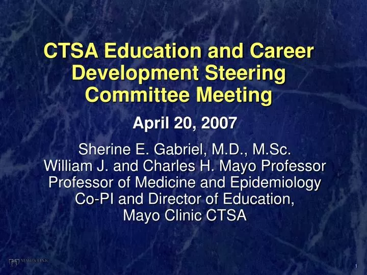 ctsa education and career development steering committee meeting