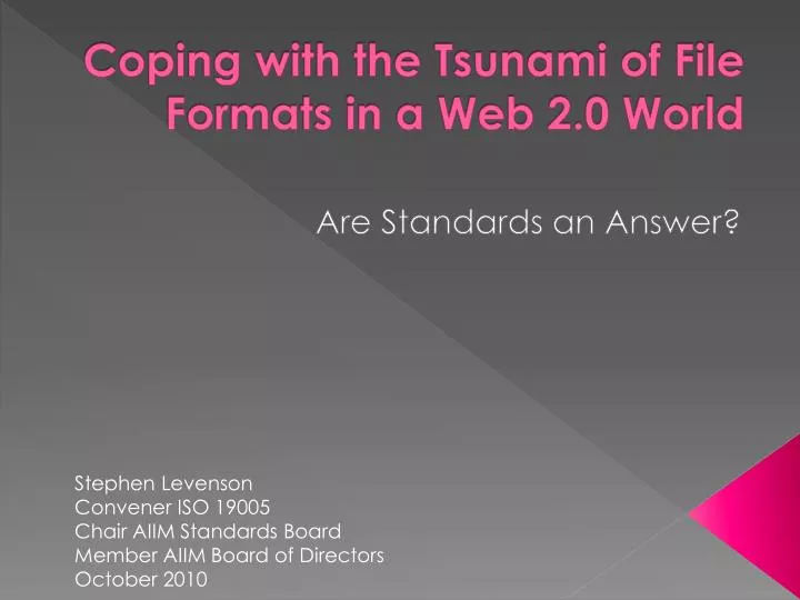 coping with the tsunami of file formats in a web 2 0 world