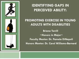 Identifying Gaps in Perceived Ability: Promoting exercise in Young Adults with Disabilities