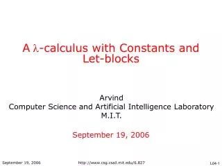A ?? -calculus with Constants and Let-blocks