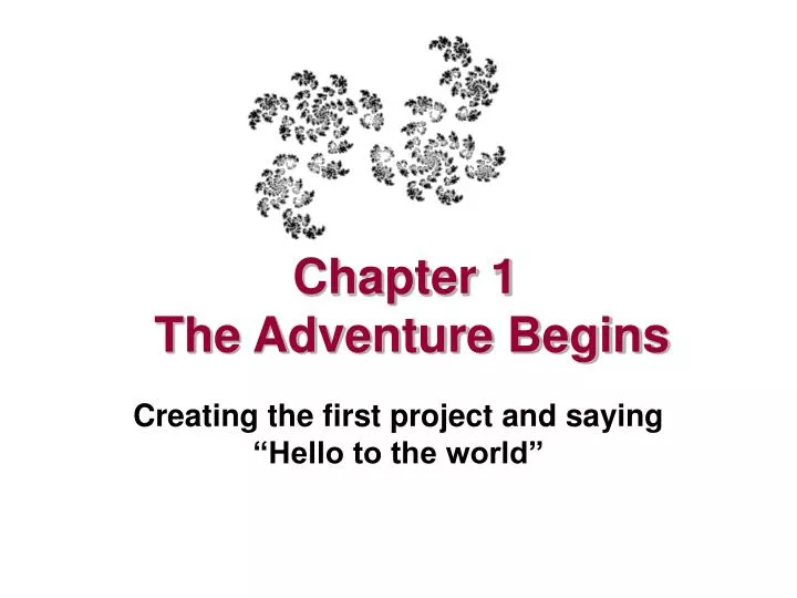 chapter 1 the adventure begins