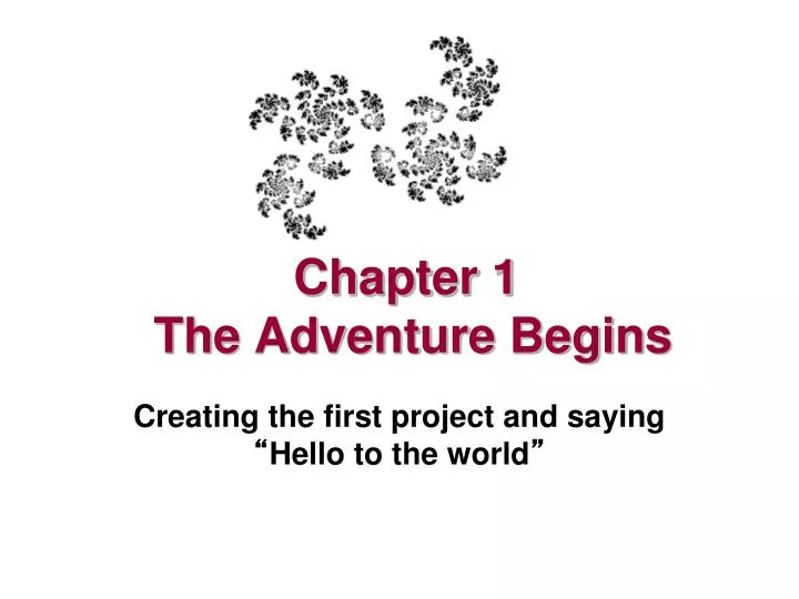 chapter 1 the adventure begins