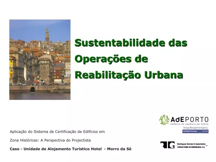 sustentabilidade das opera es de reabilita o urbana