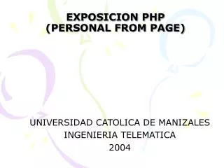 exposicion php personal from page
