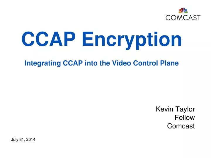 ccap encryption integrating ccap into the video control plane