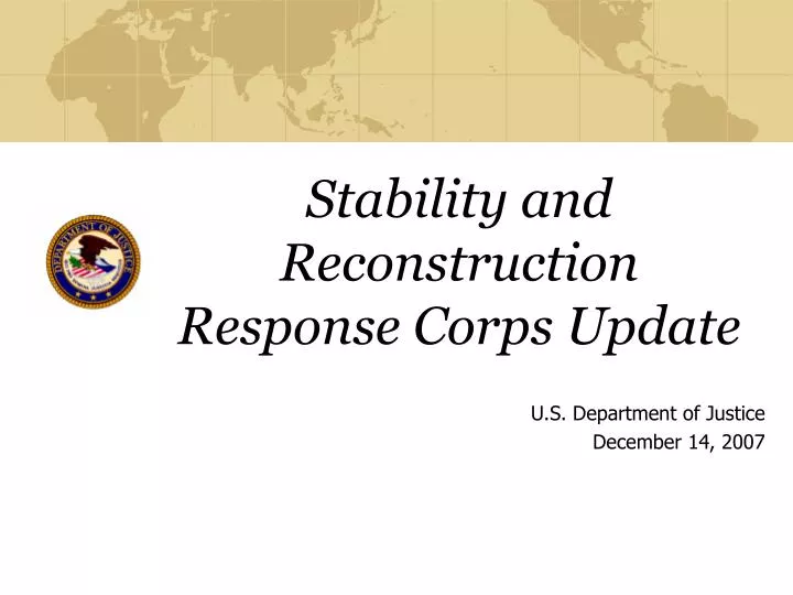 stability and reconstruction response corps update