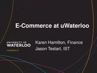 E-Commerce at uWaterloo