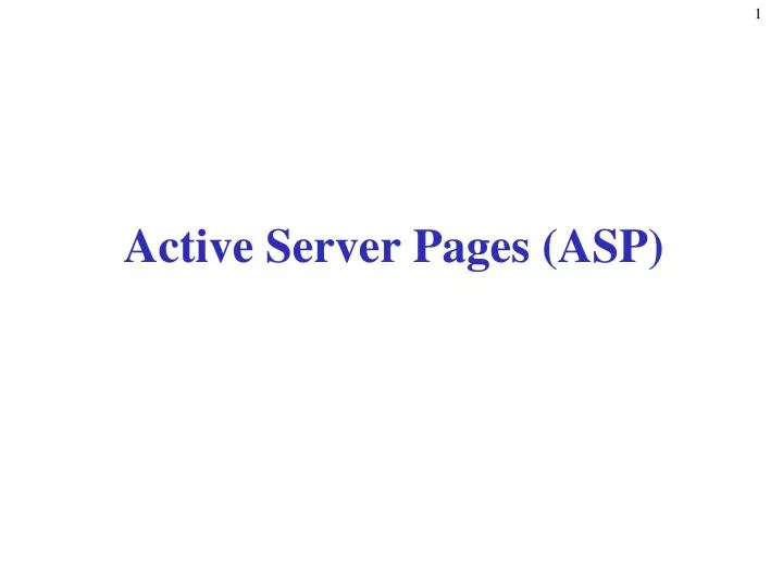 active server pages asp
