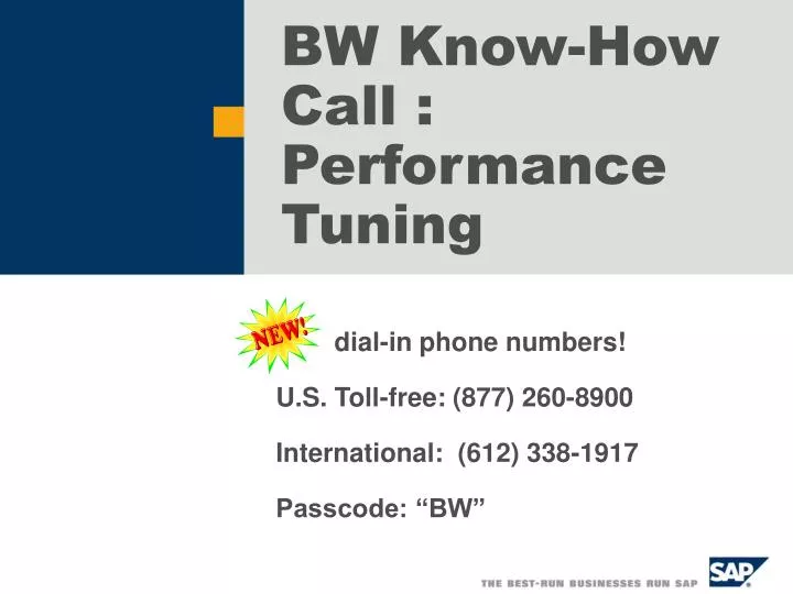 bw know how call performance tuning