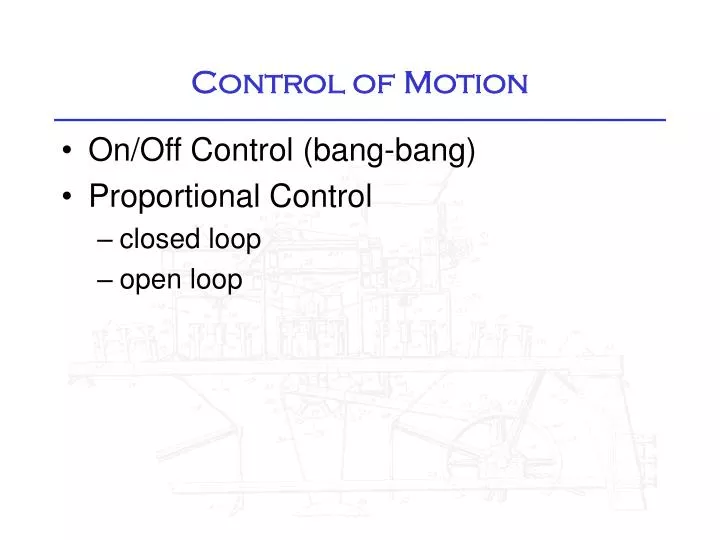 control of motion