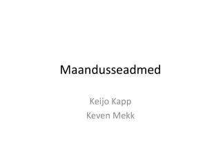 maan d us seadmed