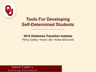 Tools For Developing Self-Determined Students