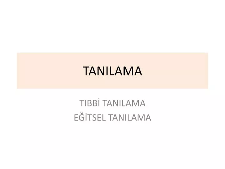 tanilama
