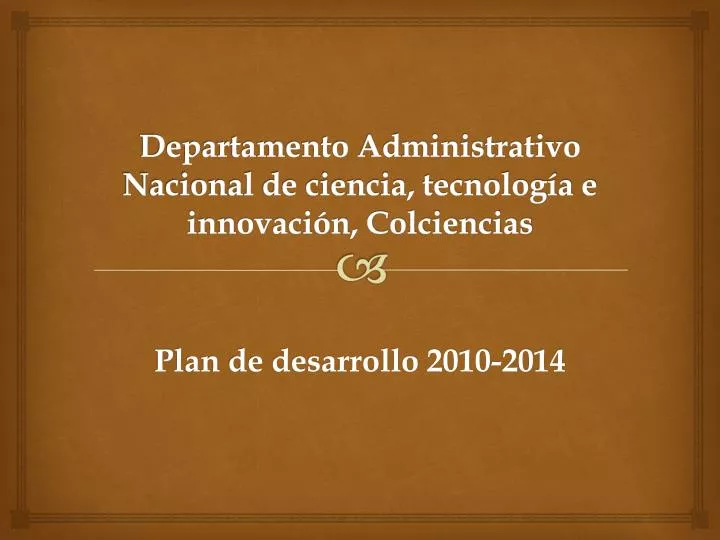 departamento administrativo nacional de ciencia tecnolog a e innovaci n colciencias